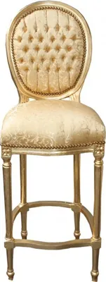 Casa Padrino Barstuhl Stuhl Barhocker Hocker Gold Muster Antik Stil Rokoko Baroque Barchair Barstool Bar chair stool furniture interior Möbel Einrichtung
