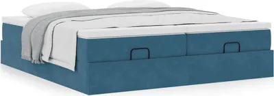 Produktbild von Eleganten-Stil Ottoman-Bett mit Matratzen Dunkelblau 200x200 cm Samt - Klassische Betten CHY3579577