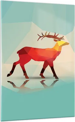 Produktbild von Bilder auf glas - Einteilig - Hirsch Illustration modern Grafik - 70x100cm - Glasbilder - Wandbilder - Bilder - Wanddekoration aus Glas - Glas Bilder - Wandbild auf Glas - GPA70x100-2811