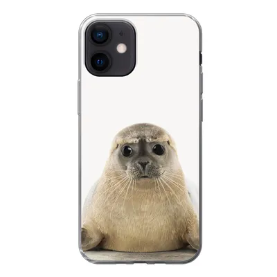 Produktbild von MuchoWow® Handyhülle Schutzhülle Hülle für iPhone 12 Robbe - Tiere - Kinder - Jungen - Mädchen - Kinder Silikon Softcase Handy Hülle - Schutzhülle
