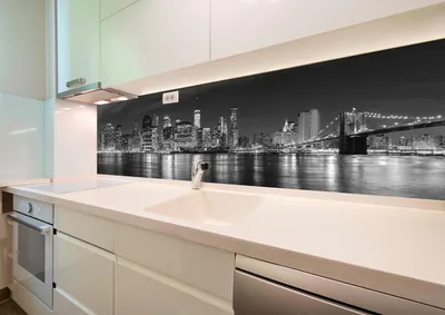 Obrázek produktu pro HUBDECO Samolepicí kuchyňská tapeta Fototapeta s matným laminátovým povrchem na dlaždicích, plexiskle, nábytku, skříních, zrcadlech Manhattan Bridge 350 x 60 cm
