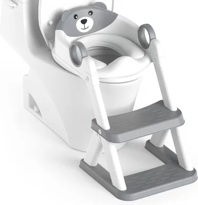 Produktbild von Toilettenleiter für Kinder, Toilettensitz mit Treppe (Grau)
