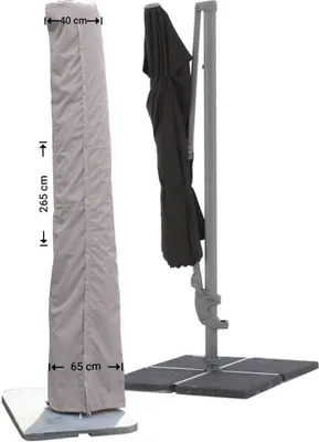 Produktbild von Raffles Covers Abdeckung mit Stab für Ampelschirm H: 265 cm | Atmungsaktiv | Wasserdicht | UV-beständig | Doppelnähte | Inklusive Befestigungsstab