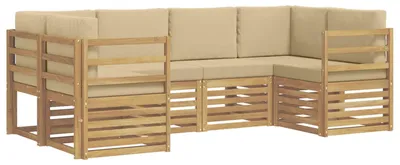 Obrázok produktu pre Sada rohových gaučov 6 pcs Biela a béžová 245 x 126,5 x 73 cm