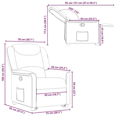 Produktbild von vidaXL Relaxsessel mit Aufstehhilfe Taupe Stoff
