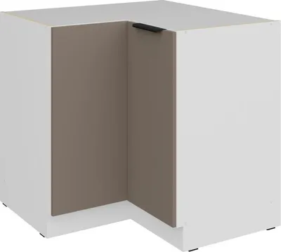 Obrázek produktu pro Dolní rohová skříňka LUNARA - 90x90 cm, tmavě béžová / bílá