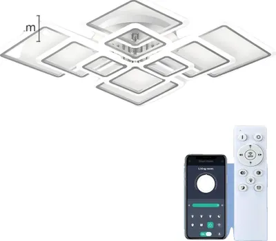 Image de Plafonnier, dimmable, LED, télécommande, design moderne, 10 têtes