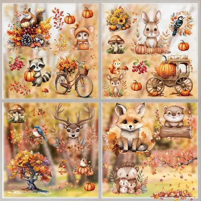 Image de Décorations d'automne pour fenêtres, 9 pièces, feuilles et glands, autocollantes, réutilisables, couleur marron