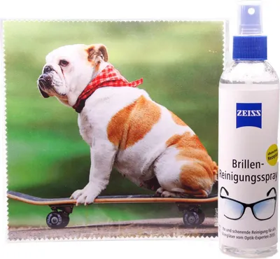 Immagine prodotto di Panno in microfibra "Bulldog sullo skateboard" dimensioni 18,5*18,5 cm di La Kelnet