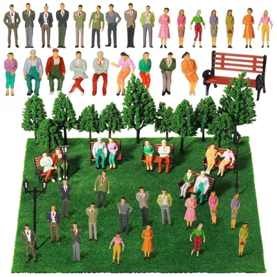 Miniaturfiguren 60 Stück, bemalte Figuren, Maßstab 1:85