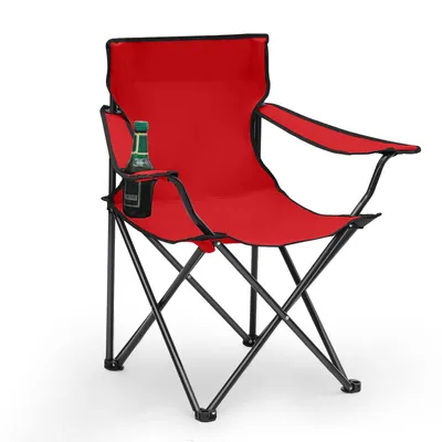 Produktbild von SUNULA 1er Set Campingstuhl Faltbar bis 100 kg, Faltstuhl Klappstuhl mit Getränkehalter und Tasche, Rot