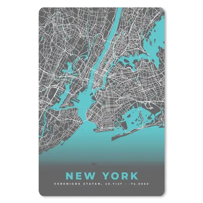 Produktbild von MuchoWow® Mauspad Mousepad New York - Stadtplan - Blau - Karte 40x60 cm - Mousepads - Maus Mat - Pad - Mausunterlage - Schreibtisch Accesoire