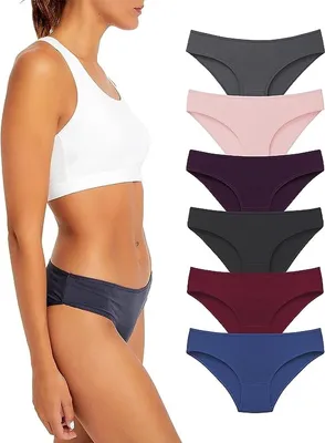 Produktbild von Damenunterwäsche – Baumwollunterwäsche für Damen – Damenhöschen – Damenunterwäsche, 6er-Pack weiche Bikinihöschen – Größe M