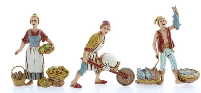 3 Napolitaanse herders, 10 cm, Krippenfiguren, handbemalt