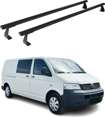 Image de Barres de toit transversales pour VW T5 Caravelle 2003-2015 Aluminium Noir