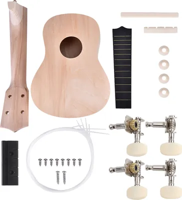 Produktbild von 4-saitige Ukelele aus Holz für Kinder, fördert Handwerksfähigkeiten, ideales Weihnachtsgeschenk für Musikanfänger und Eltern-Kind-Aktivitäten