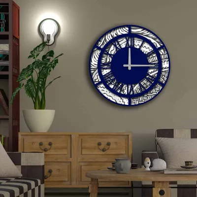Produktbild von Opviq, 5050MS- HMA6274, Bunt, Wanduhren, 50 cm, 100% MDF (Dicke: 5 mm)
