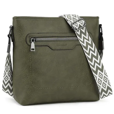 Produktbild von Umhängetasche Schultertasche für Damen Modische Henkeltasche Crossbody Bag Multi-Taschen-Design, verstellbare Schultergurte, Gesäßtasche