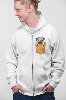 Produktbild von D&B Uni Hoodie ZIPPO00028 Pug Weiß-Größe 3XL