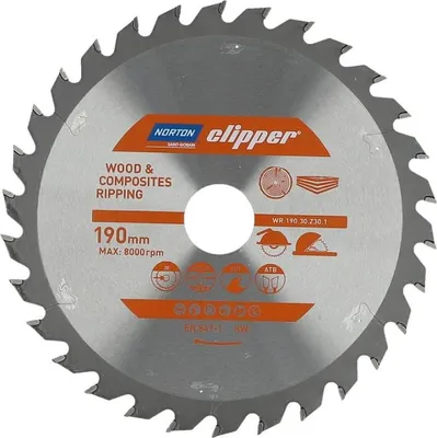 Image de Norton Clipper lame de scie circulaire bois / matériaux composites 190x30 30Z