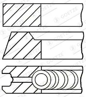 Obrázek produktu pro GOETZE MOTOR 08-283600-00 Sada pístních kroužků. Pístní kroužky pro: SUZUKI Grand Vitara I SUV (FT, HT), KIA SPORTAGE (K00), MAZDA 626 IV (GE) – liftback