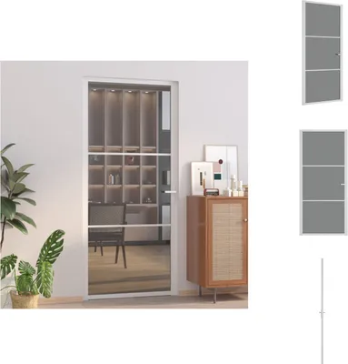 Produktbild von vidaXL Innentür 93x201,5 cm Weiß ESG-Glas und Aluminium - Haustüren