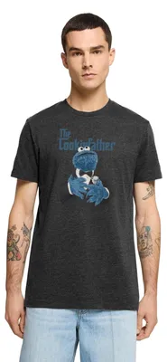 Produktbild von Spreadshirt Sesamstraße The Cookiefather Männer Premium T-Shirt, L, Anthrazit meliert