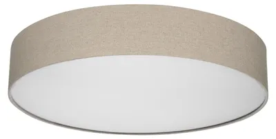Zdjęcie produktu dla Lampa sufitowa REV, okrągła - 60 cm, abażur z tkaniny w stylu vintage, kolor taupe