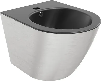 Image de Bidet suspendu Mexen Lena, motif géométrique noir mat/argent - 35224873