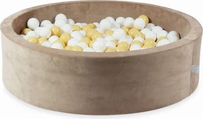 Image de Bac de séchage 110x30 Velvet Soft Dark Beige avec 400 balles : blanc, beige