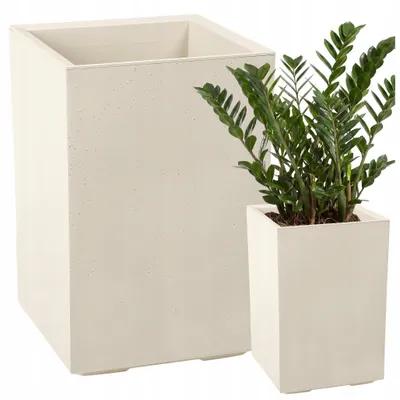 Produktbild von Lamela Blumentopf | Karo | 40x60cm | Beige Beton