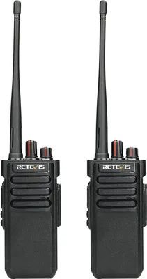 Produktbild von Vysielačka Retevis RT29 Walkie Talkie s dlhým dosahom, VHF, dobíjateľná batéria 3200 mAh, vodotesná IP67, vysielačka s alarmom pre Ham Radio, outdoorové aktivity, logistiku atď (čierna, 2 ks)