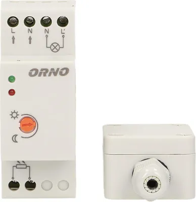 Immagine prodotto di Interruttore crepuscolare per guida DIN con sonda esterna ermetica in box, 2-100 LUX