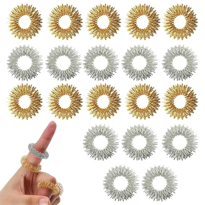 Produktbild von Fingermassagering Akupressurring Akupressurring für Stressabbau Erwachsene Jugendliche 2 Farben 40 Stück