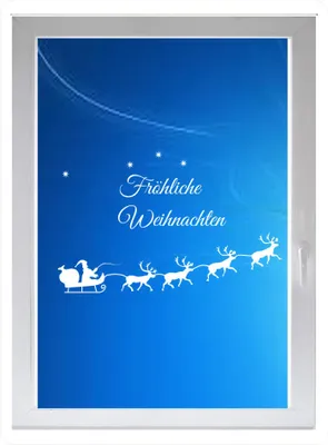 Produktbild von INDIGOS UG - Fröhliche Weihnachten - Farbe: weiss - 60x21 cm - Sichtschutzfolie - Fensterfolie - Glasdekorfolie - für die Küche, Fröhliche Weihnachten ans Fenster
