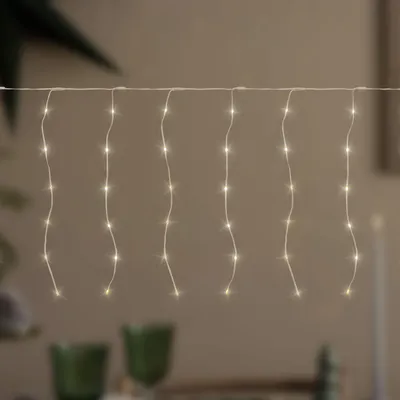 Produktbild von ECD Germany LED Lichtervorhang 300 cm 120 LEDs Warmweiß inkl. Timer 19 Leuchtmodi Weihnachtsdeko Vorhang für Innen/Außen Weihnachten LED Lichterkette