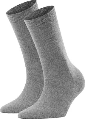 Produktbild von FALKE Damen Socken 2er Pack - Softmerino SO, Kurzsocken, einfarbig Hellgrau 37-38