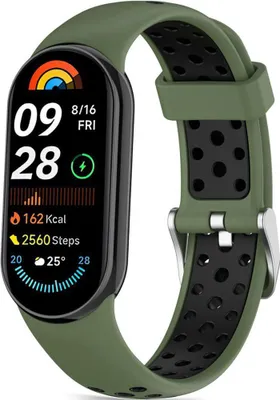 Produktbild von Armband für Xiaomi Smart Band 10 / 9 / 9 NFC / 8, Tech-Protect Iconband Air, Grün-Schwarz