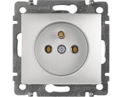 Obrázek produktu pro Zásuvka Legrand Valena 770196 metalíza / stříbrná (rámeček není součastí produktu)