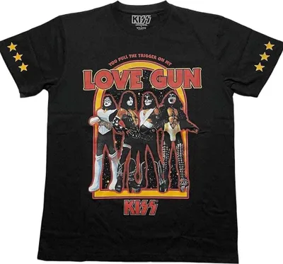Immagine prodotto di Maglietta Kiss Love Gun Stars nera taglia 2XL