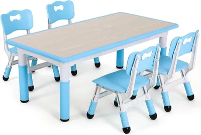 Immagine prodotto di Tavolo da gioco - Tavolo per attività - Sedie - Tavolo - Set tavolo e sedie per bambini - Regolabile
