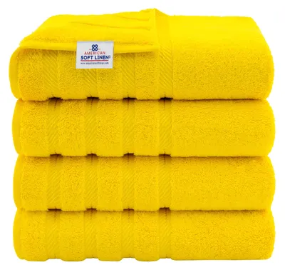 Zdjęcie produktu dla Zestaw czterech h ręczników do kąpieli American Soft Linen, wykonanych w 100% z bawełny, w stylu tureckim