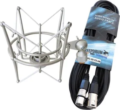 Produktbild von keepdrum MS089SV Silber Mikrofon-Spinne mit Kabel