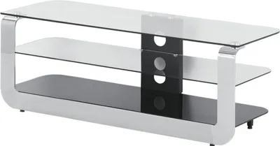 Produktbild von TV-Rack MEDIA aus Metall und ESG-Sicherheitsglas mit 3 Böden und 2 Kabelführungen