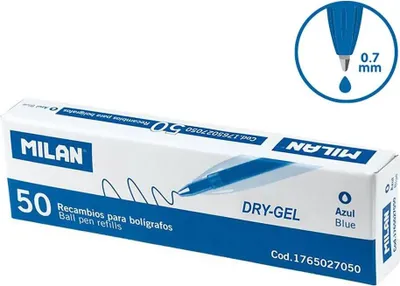 Produktbild von Milan Nachfüllminen Für Kugelschreiber Blau Trocken-gel 50 Stück Durchsichtig  Durchsichtig One Size