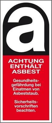 Produktbild von Dreifke® Aufkleber I Gefahrenkennzeichen Achtung enthält Asbest, Typ B, Folie...