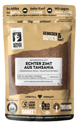 Produktbild von Echter Zimt aus Tansania gemahlen mild-würzig, 100g