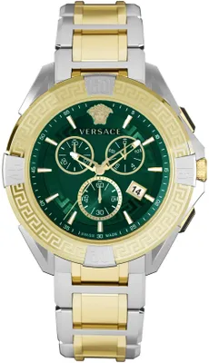 Produktbild von Versace VE5CA0423 Chrono Sporty Chronograph grün silber gold Herren Uhr NEU