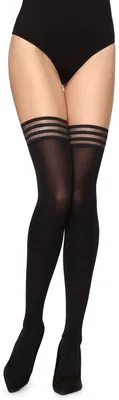 Produktbild von Merry Style Damen microfaser halterlose Strümpfe MS216 (Schwarz, XS-S)