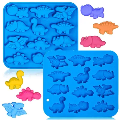 Obrázok produktu pre Silikónové formy na dinosaury, 2 kusy, vhodné na čokolády a sladkosti